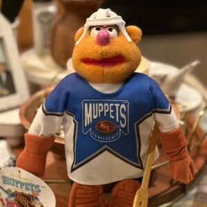Vintage 1995 McDonald's Muppets NHL Fozzie Bear Plush Figure with Original Tag